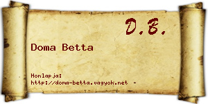 Doma Betta névjegykártya